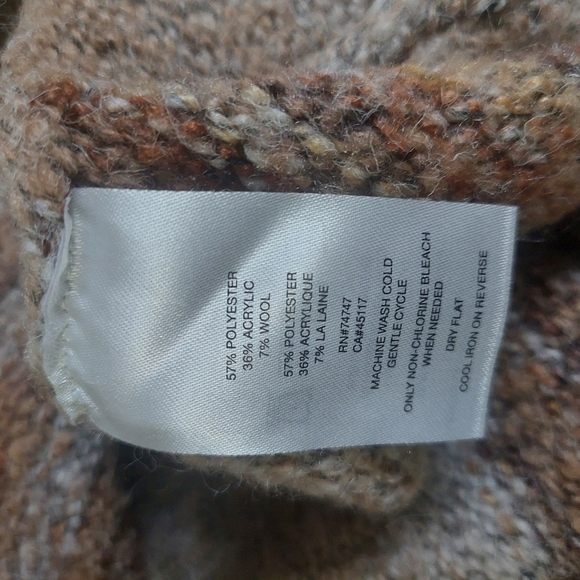 Natural Reflections Tan Brown Cardigan Knit‎ Sweater Wool Blend Size M - Picture 7 of 10